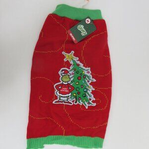(#118) THE GRINCH Red n Green Dog SWEATER size Med
